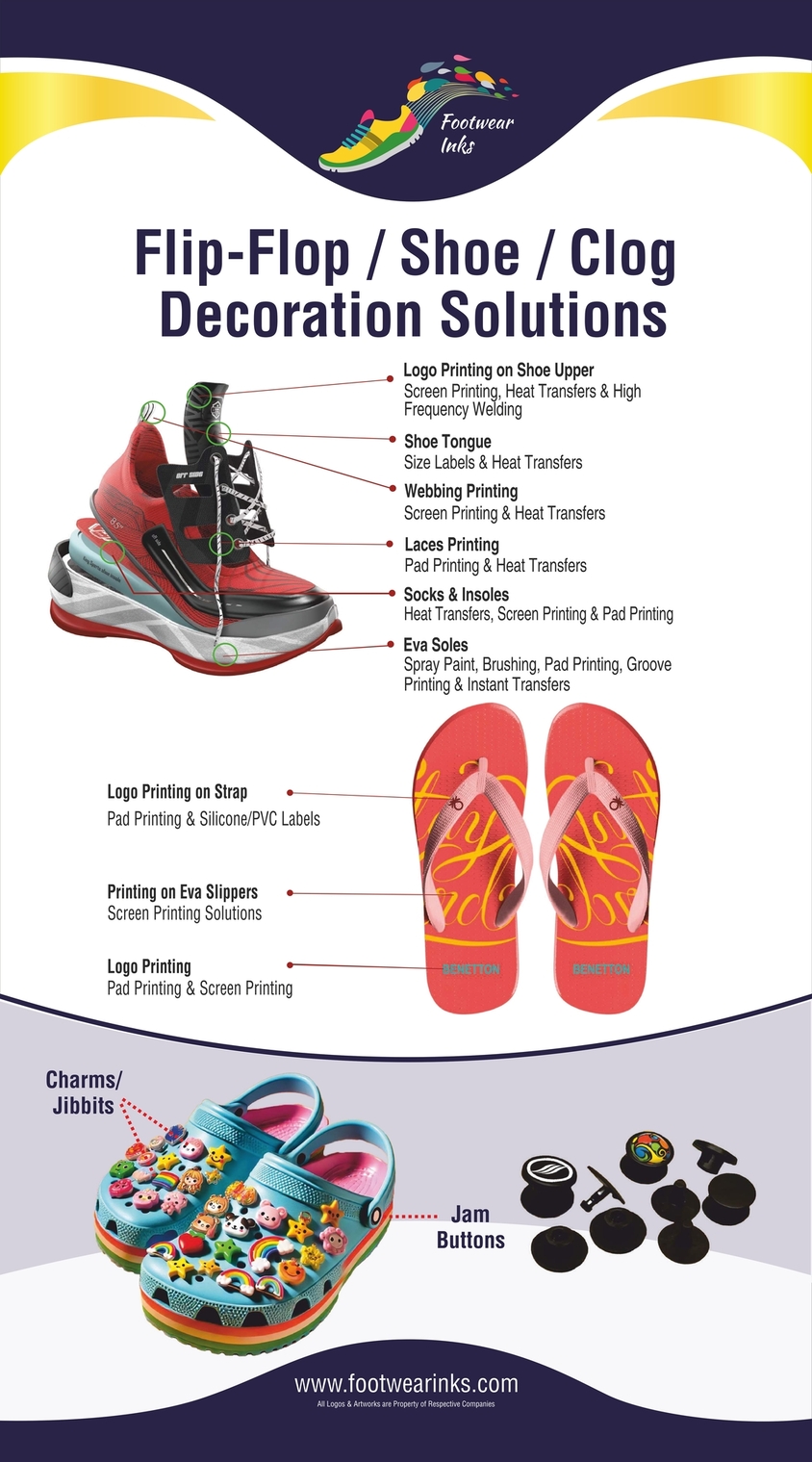 Footwear IIFF Banner 3, Footwear Printing Solutions , Footwear Printing Inks, EPIC Pad printing solution for Footwear