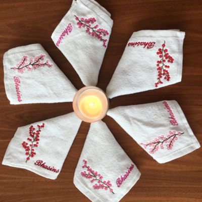 embroidered hand towels